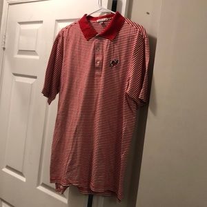 Peter Millar Red White Stripe University of Georgia Bulldogs Large Polo